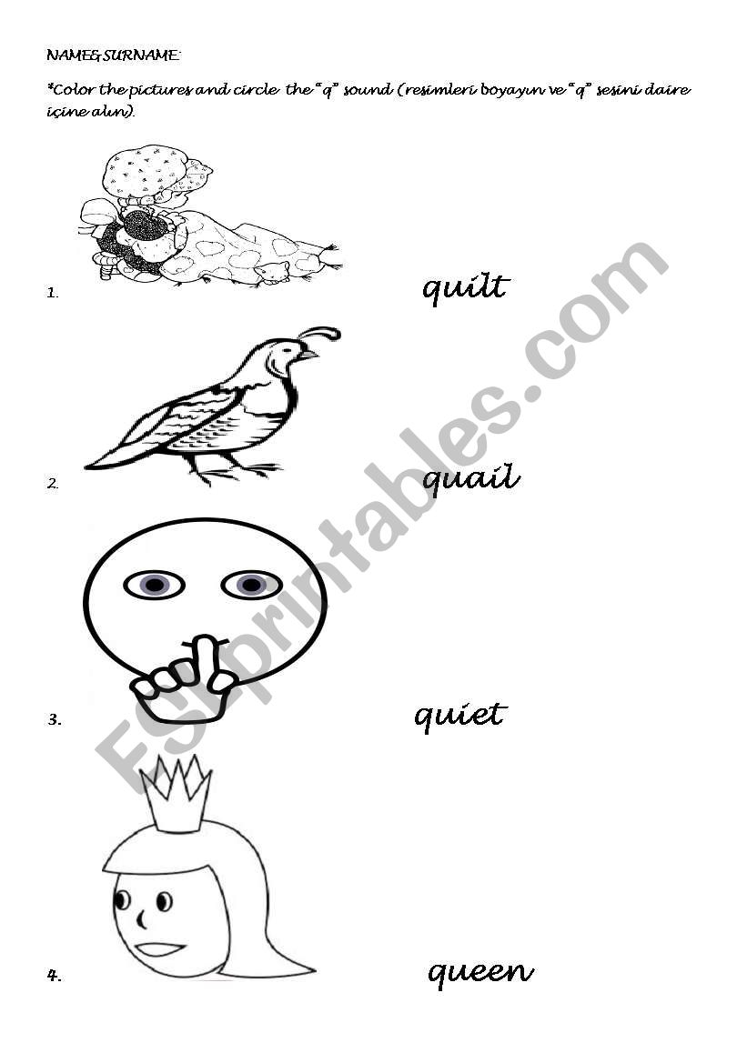 q sound worksheet