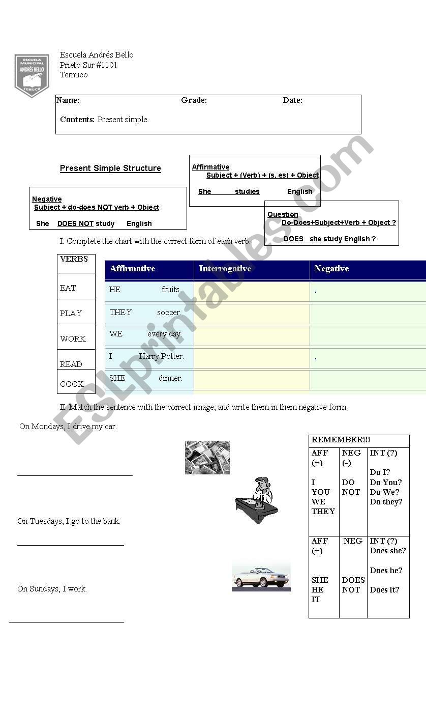 Present Simple worksheet