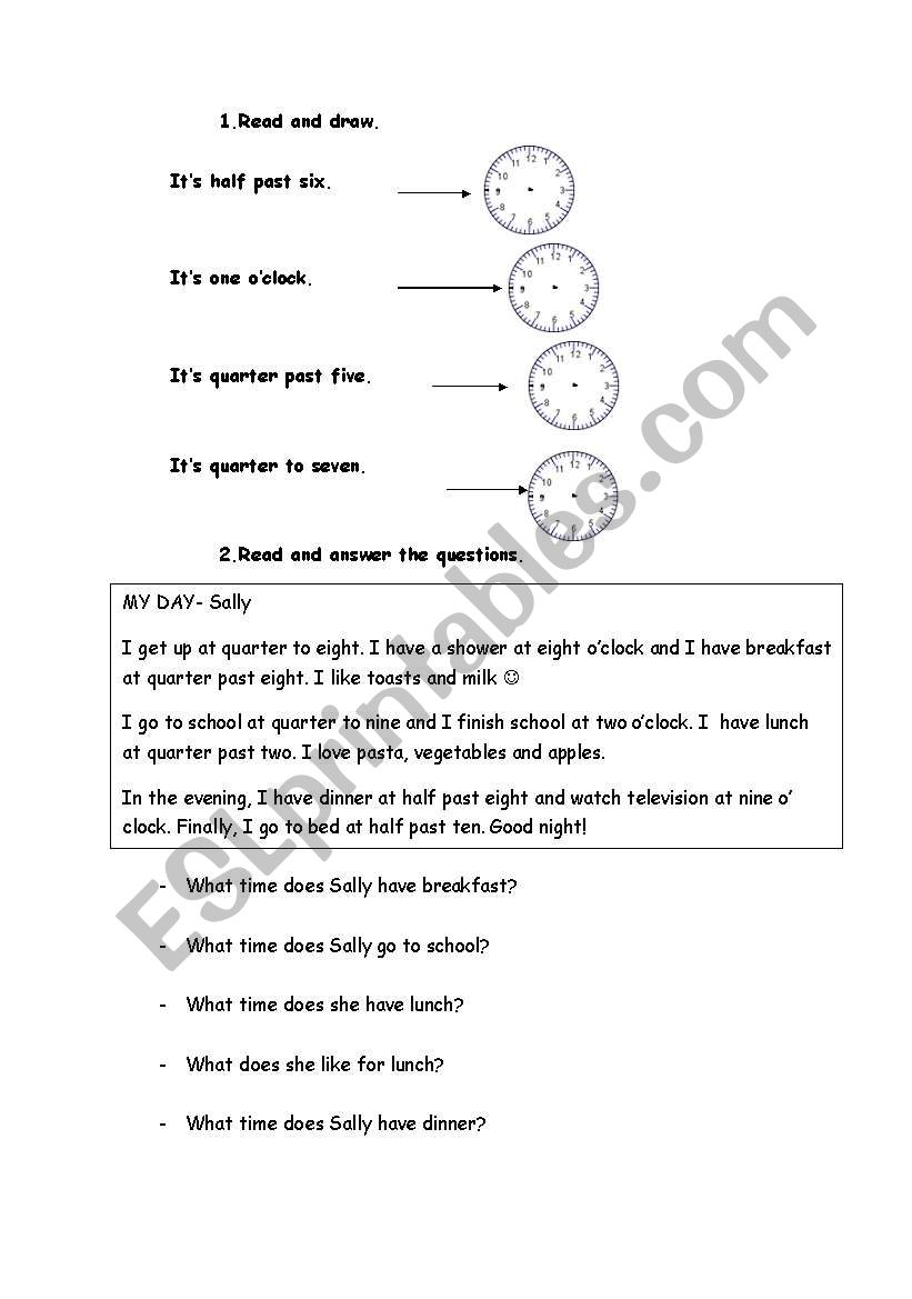 Daily Routines Activities worksheet