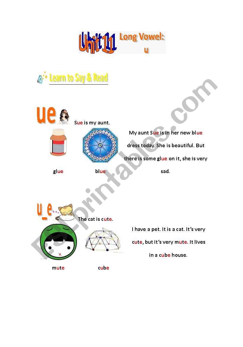 A Series of Phonics Printables Unit 11 