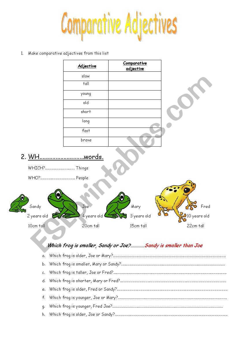 Comparative Adjectives worksheet