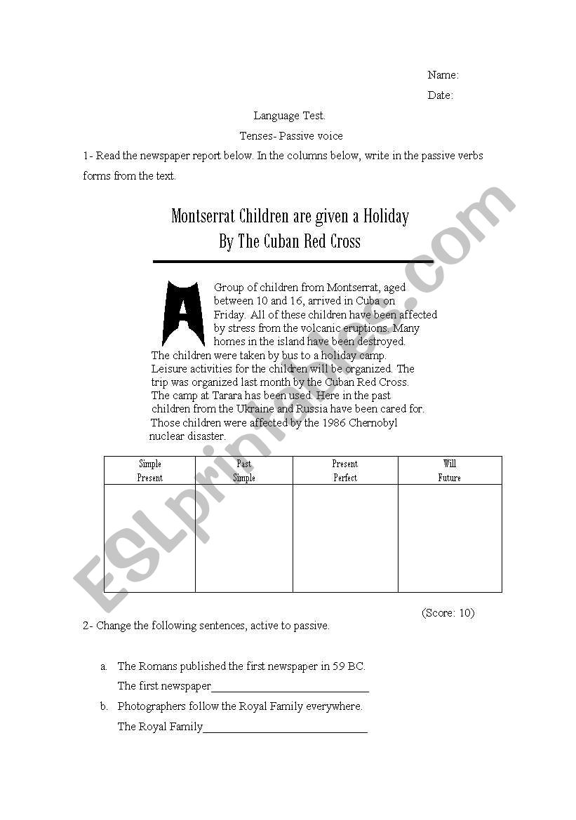 passive voice worksheet