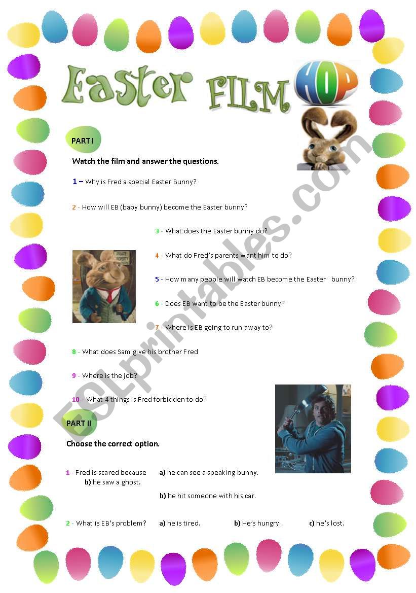 Hop Easter Film Worksheet 1 worksheet