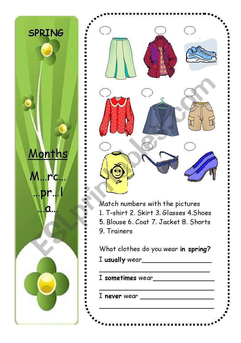 CLOTHES + SEASONS (part 3/4) worksheet