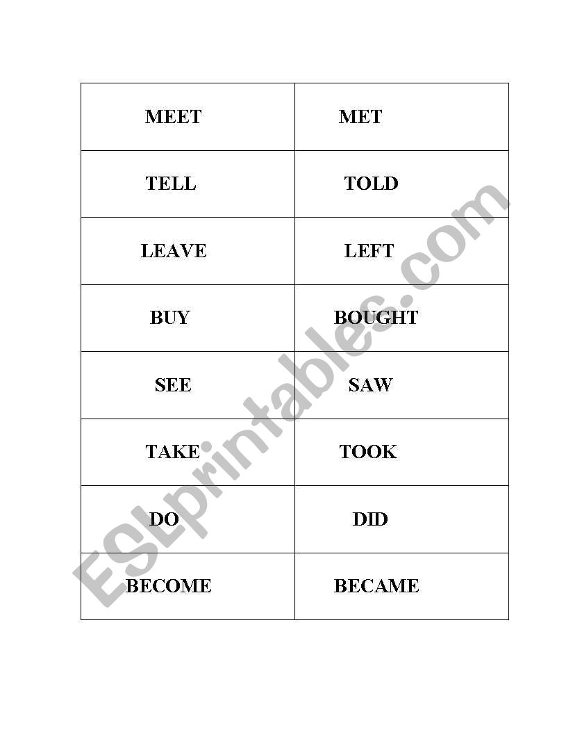 PAST SIMPLE DOMINOES worksheet