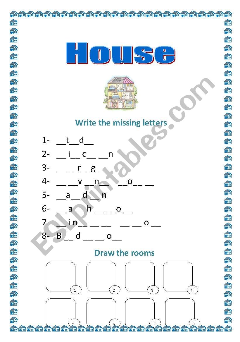 Its my House!!! worksheet