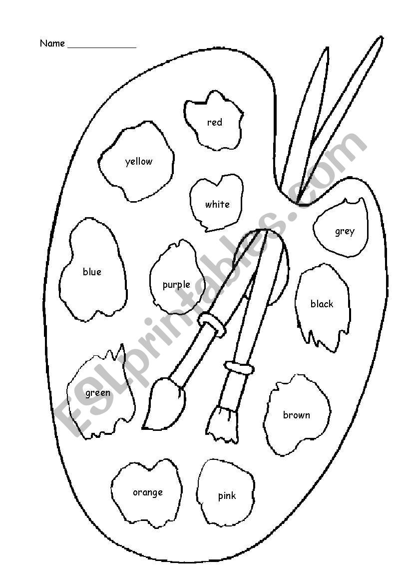 The colours worksheet