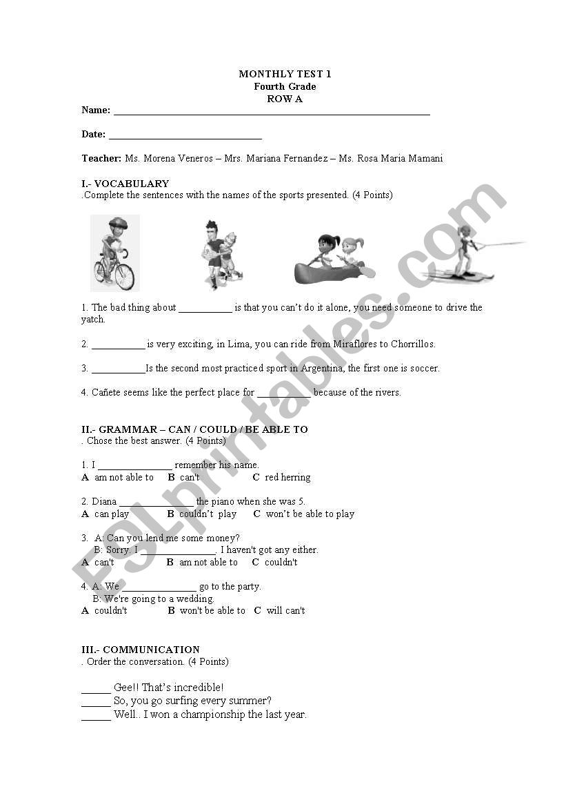 habilities worksheet