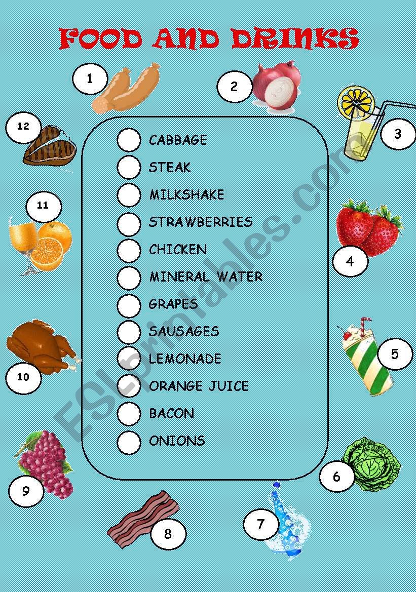 Fruit and Vegetables worksheet