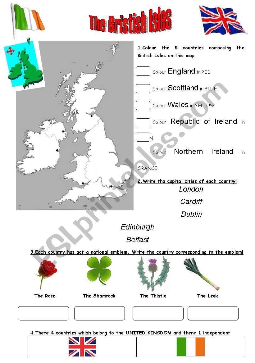 The British Isles worksheet