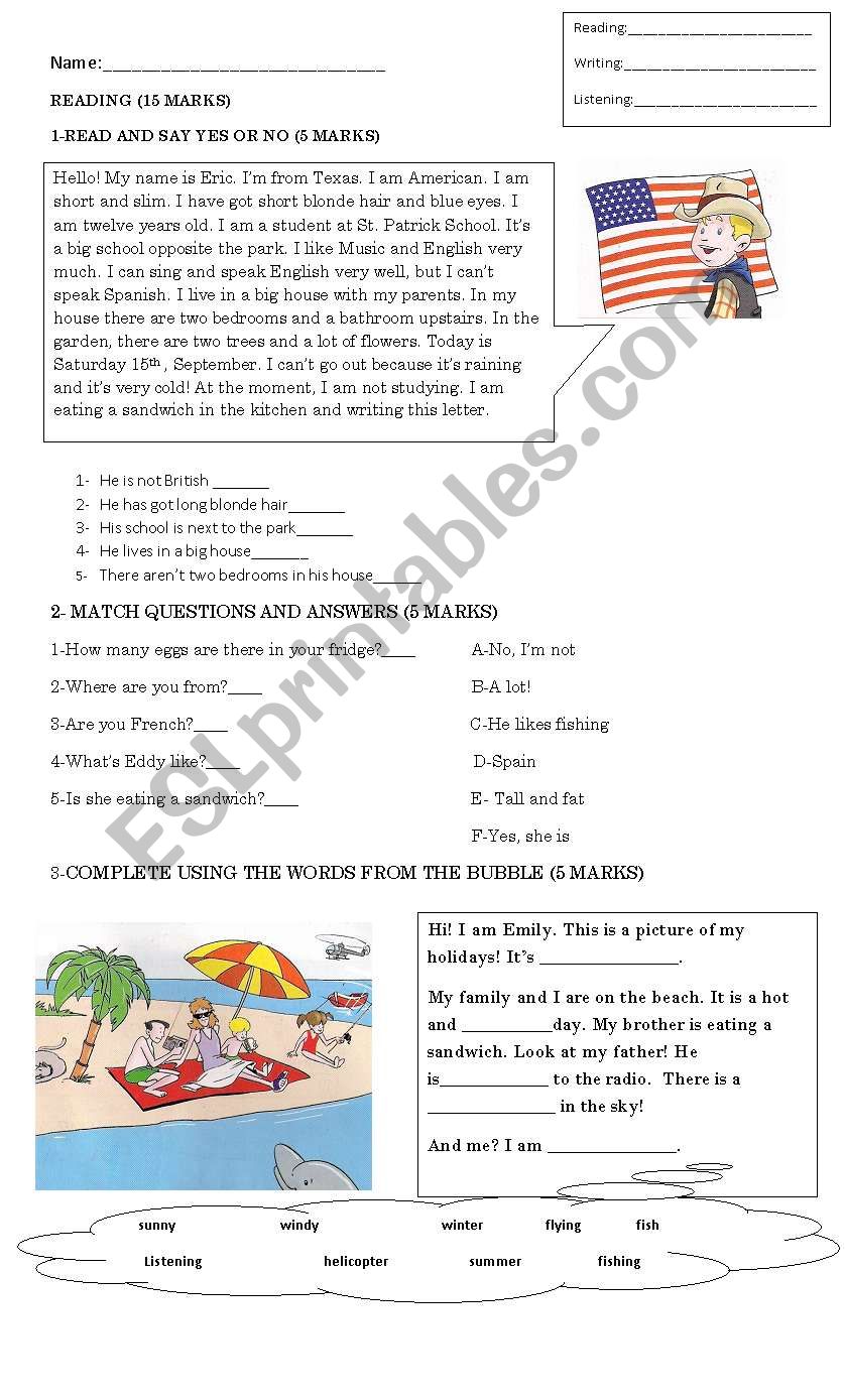 Quiz Simple Present worksheet