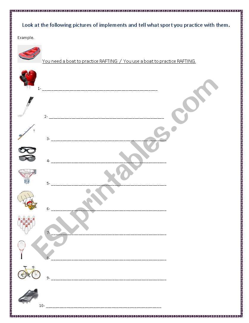 SPORTS AND LEISURE ACTIVITIES worksheet