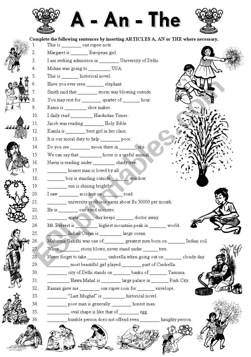 Articles A An The Editable With Answer Key Esl Worksheet By Vikral