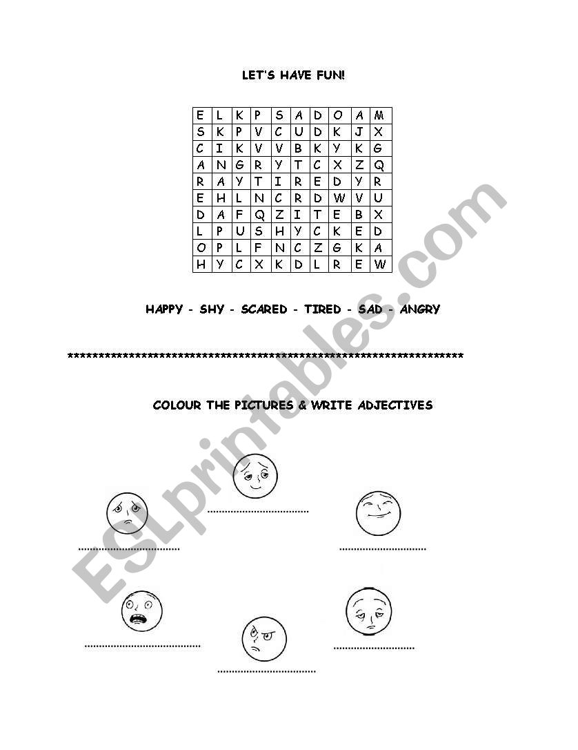 feelings worksheet