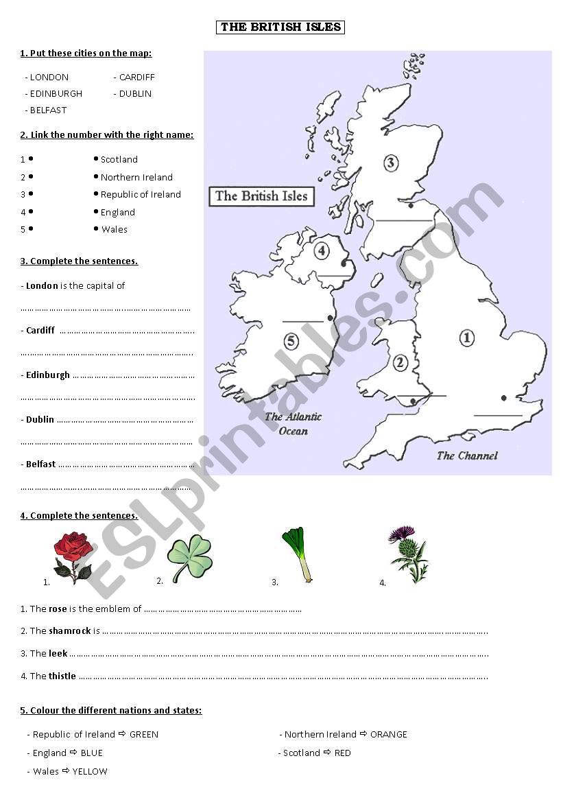 The British Isles worksheet