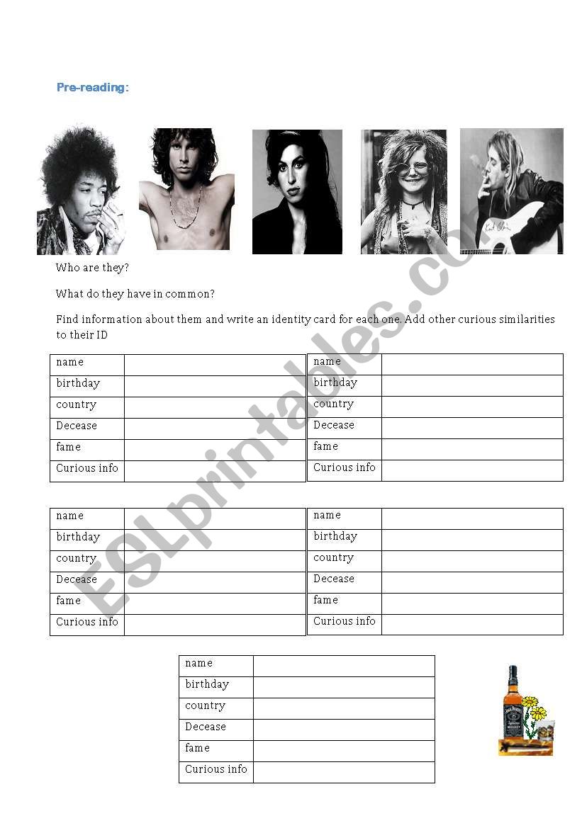 Alcohol, drugs and rock nÂ´ roll (part 1)