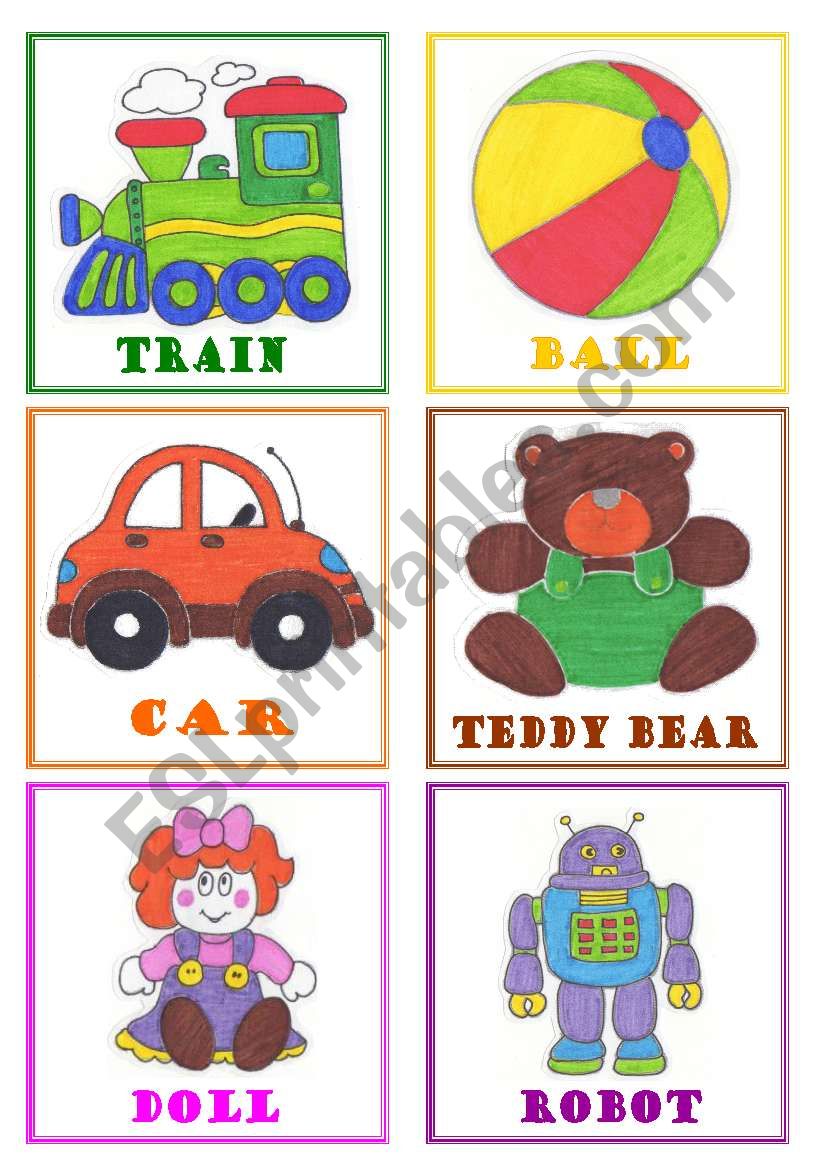 Toys flashcards worksheet