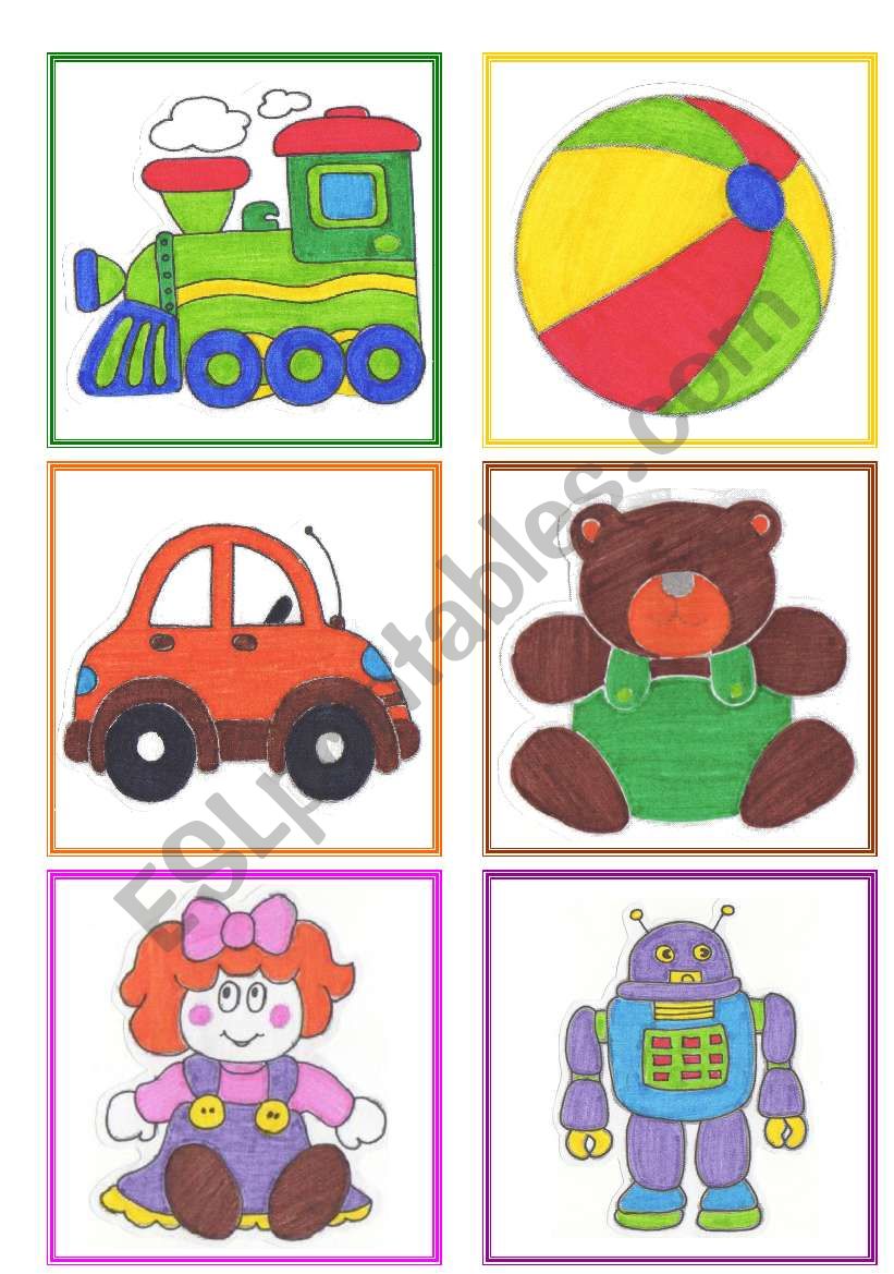 toys flashcards esl worksheet by je suis papillon