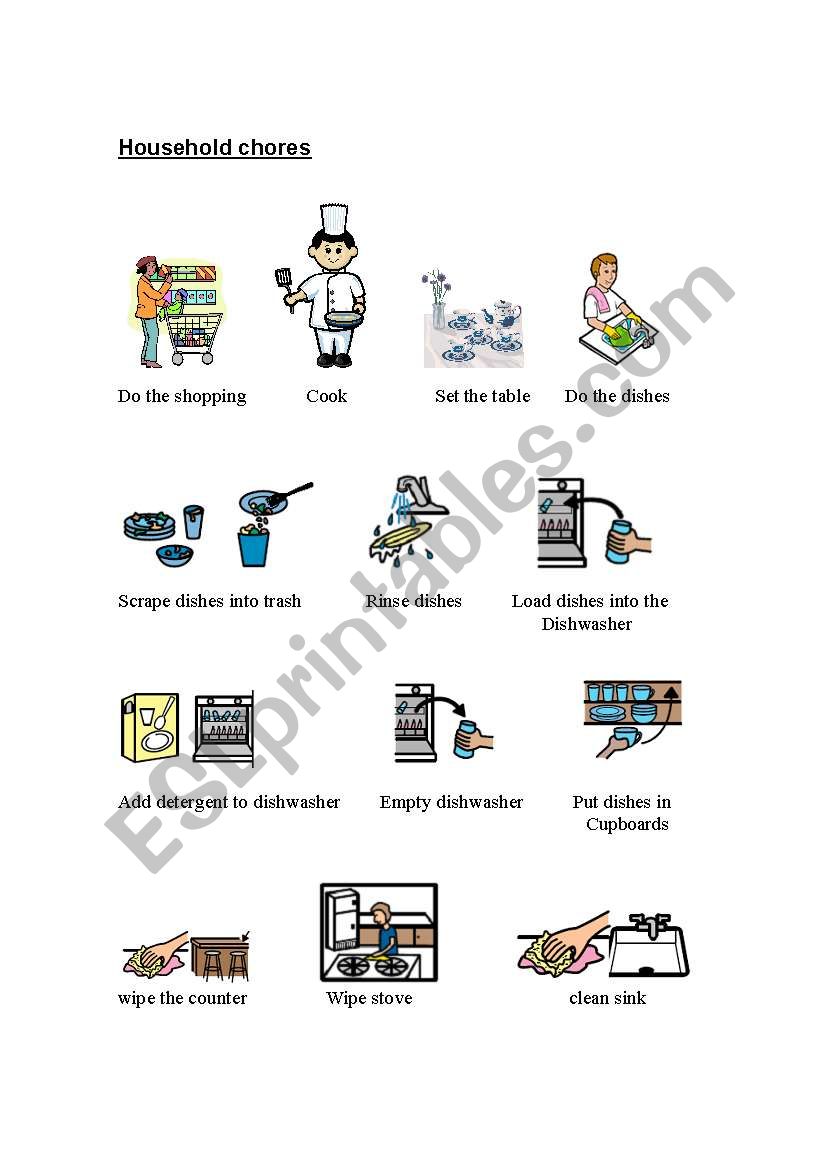 HOUSEHOLD CHORES worksheet