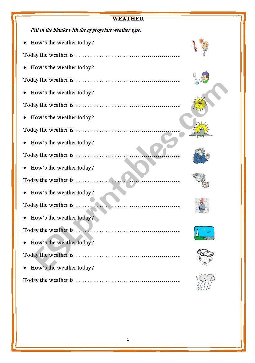 Weather  worksheet