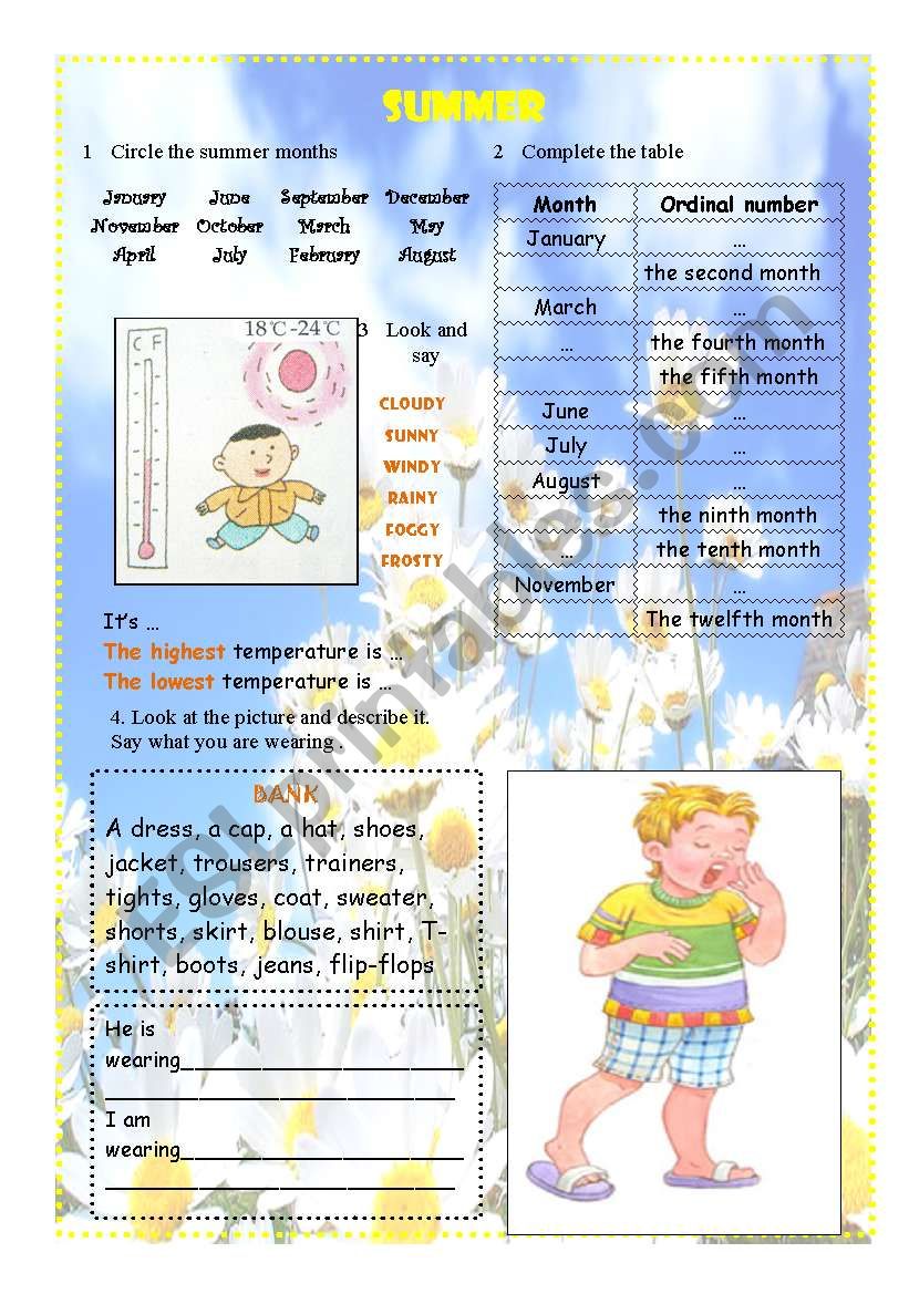 SEASONS (part 4/4) worksheet