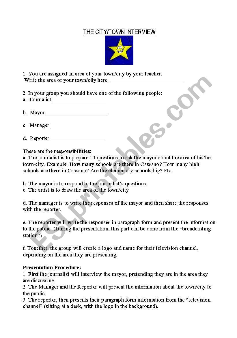 The City Interciew worksheet