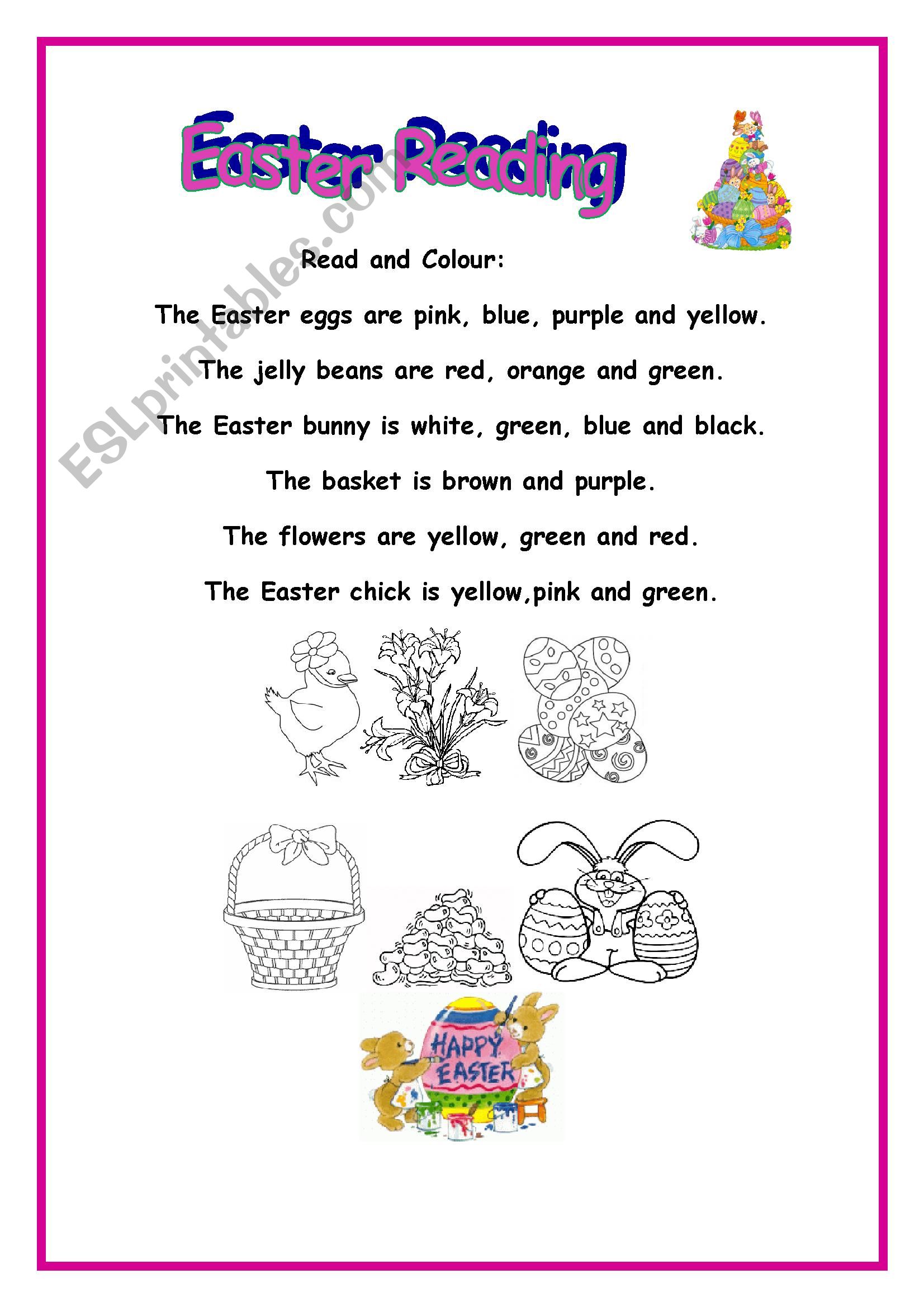 Its Easter time!Reading worksheet