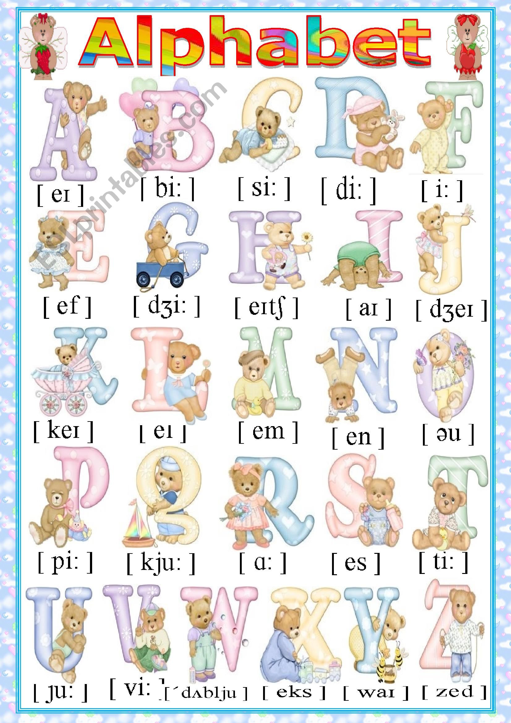 The English alphabet worksheet