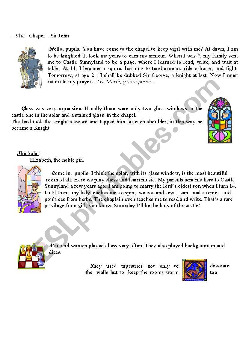 Life in castles 3 worksheet