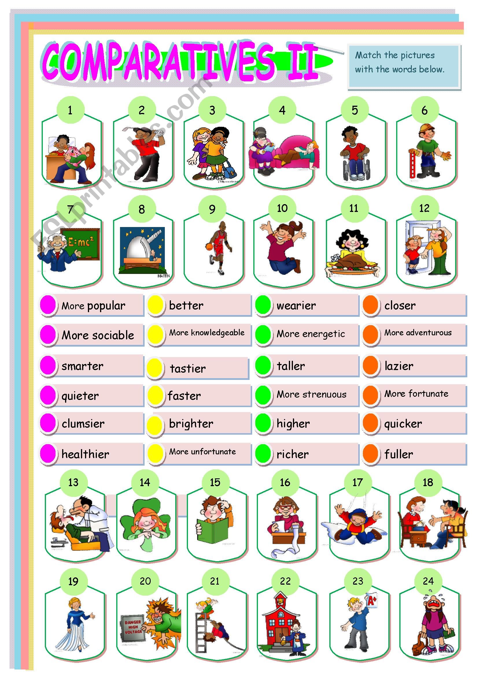 COMPARATIVES worksheet