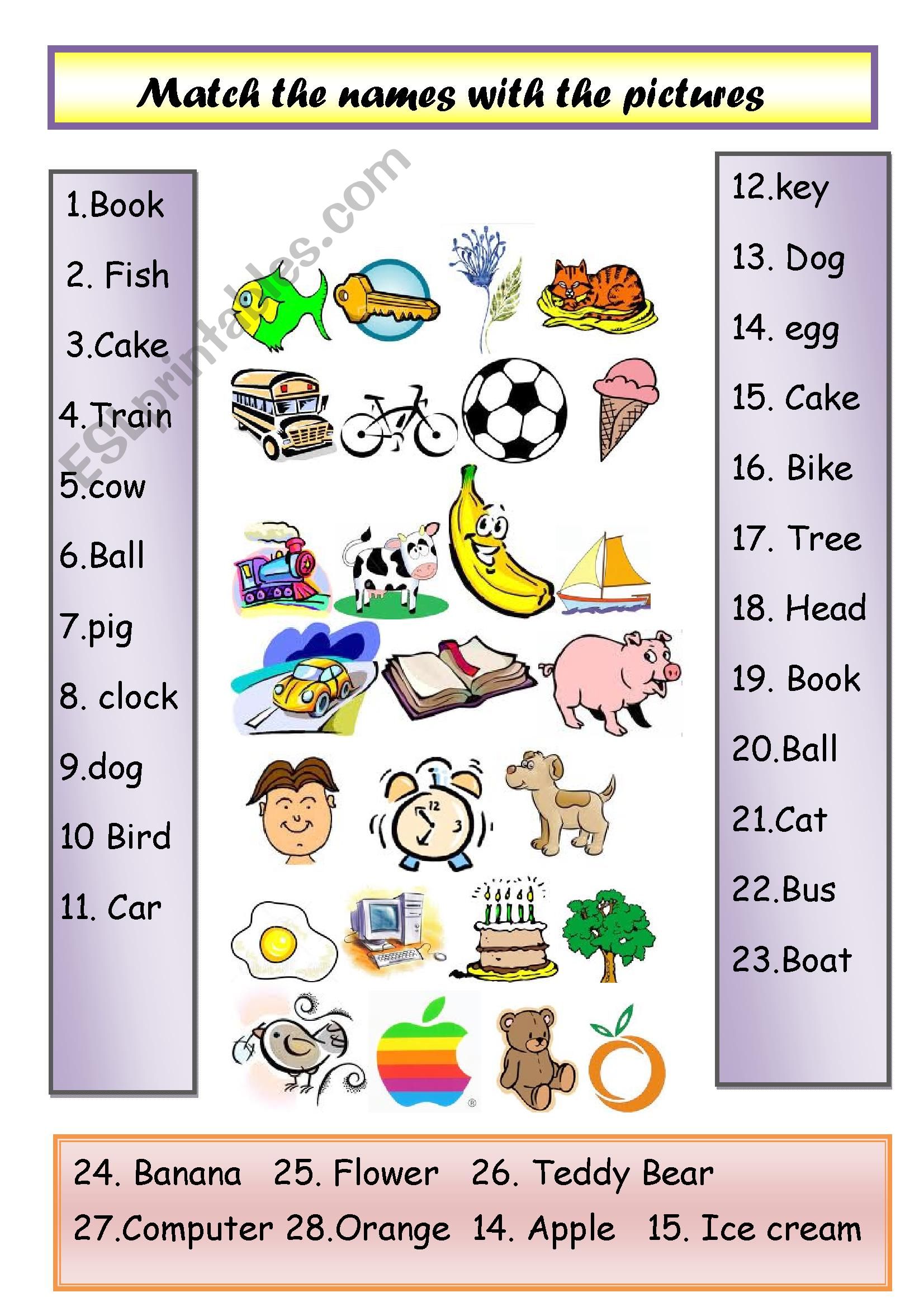 BASIC VOCABULARY ESL Worksheet By PepperM