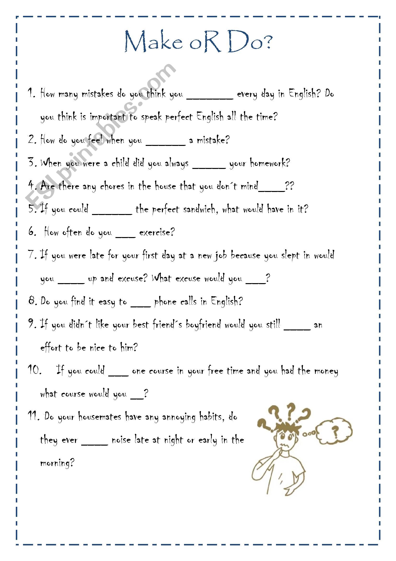 Make or do? worksheet