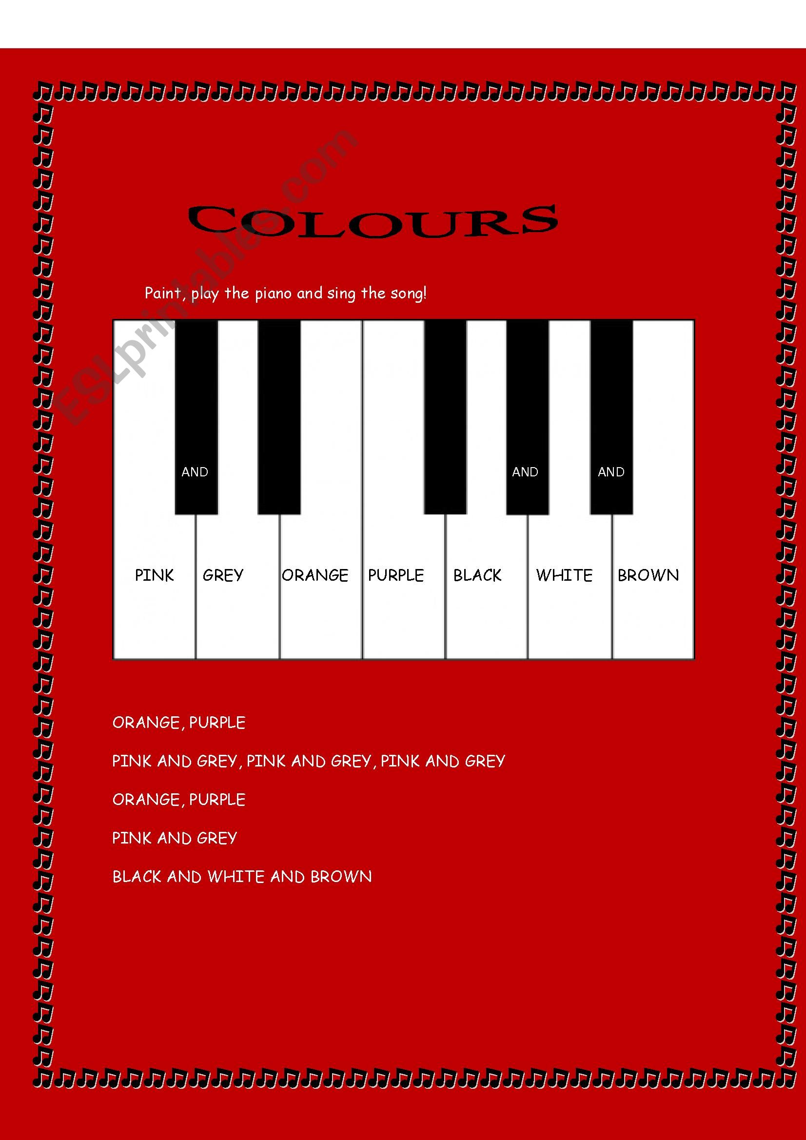  THE COLOURS SONG 2 worksheet
