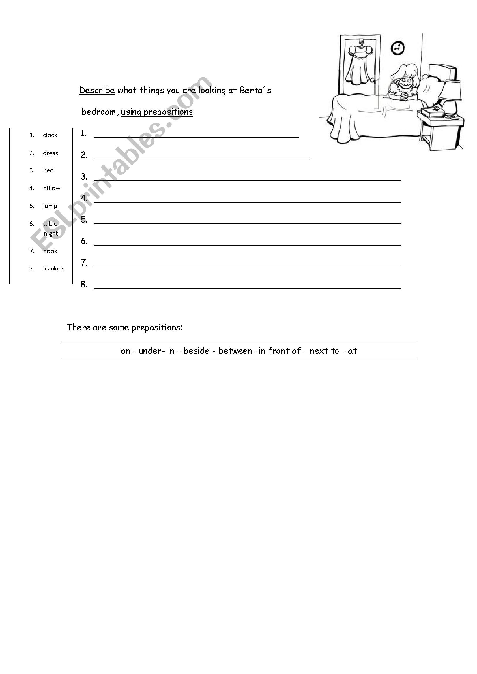 Prepositions worksheet