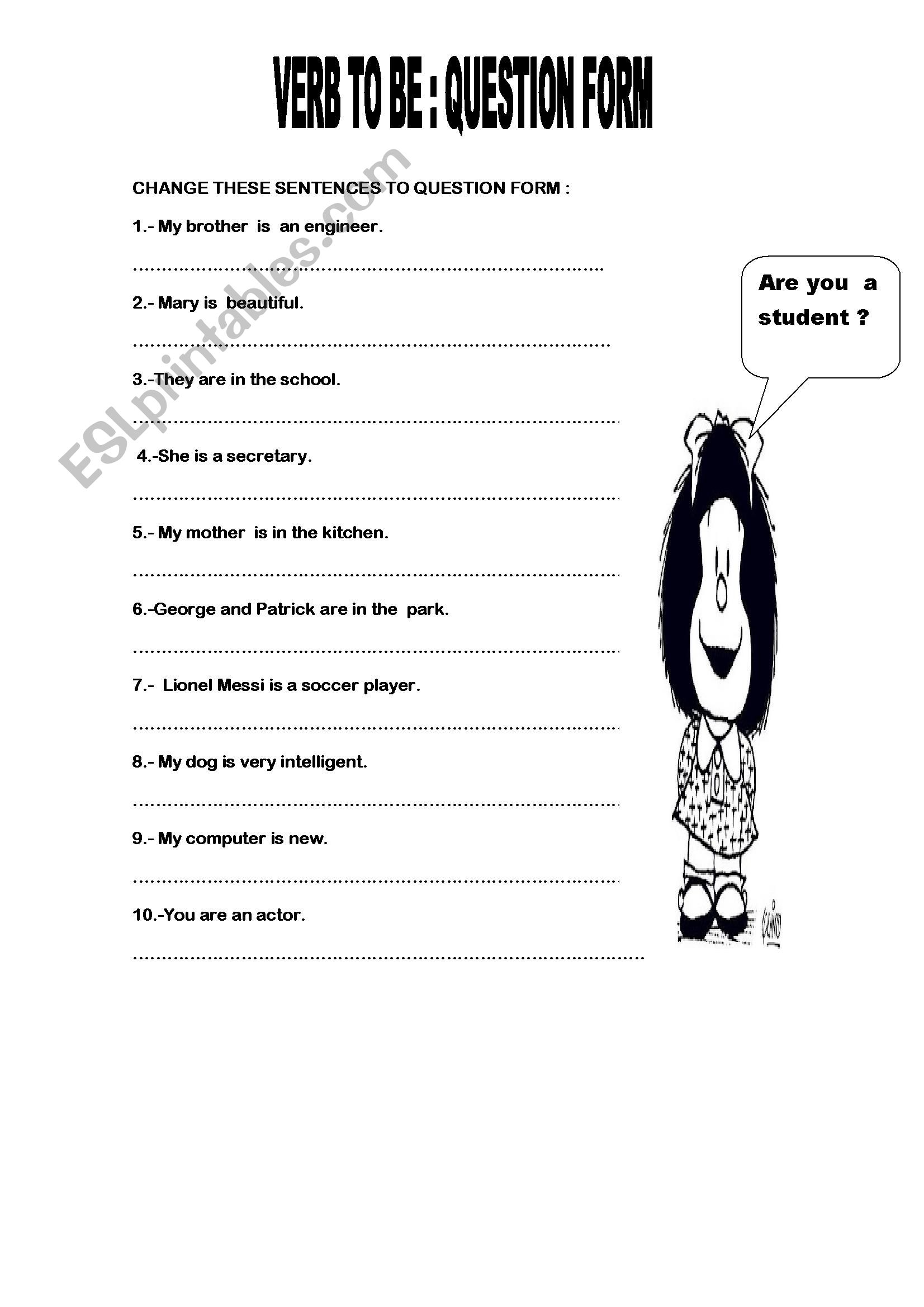 worksheet be questions