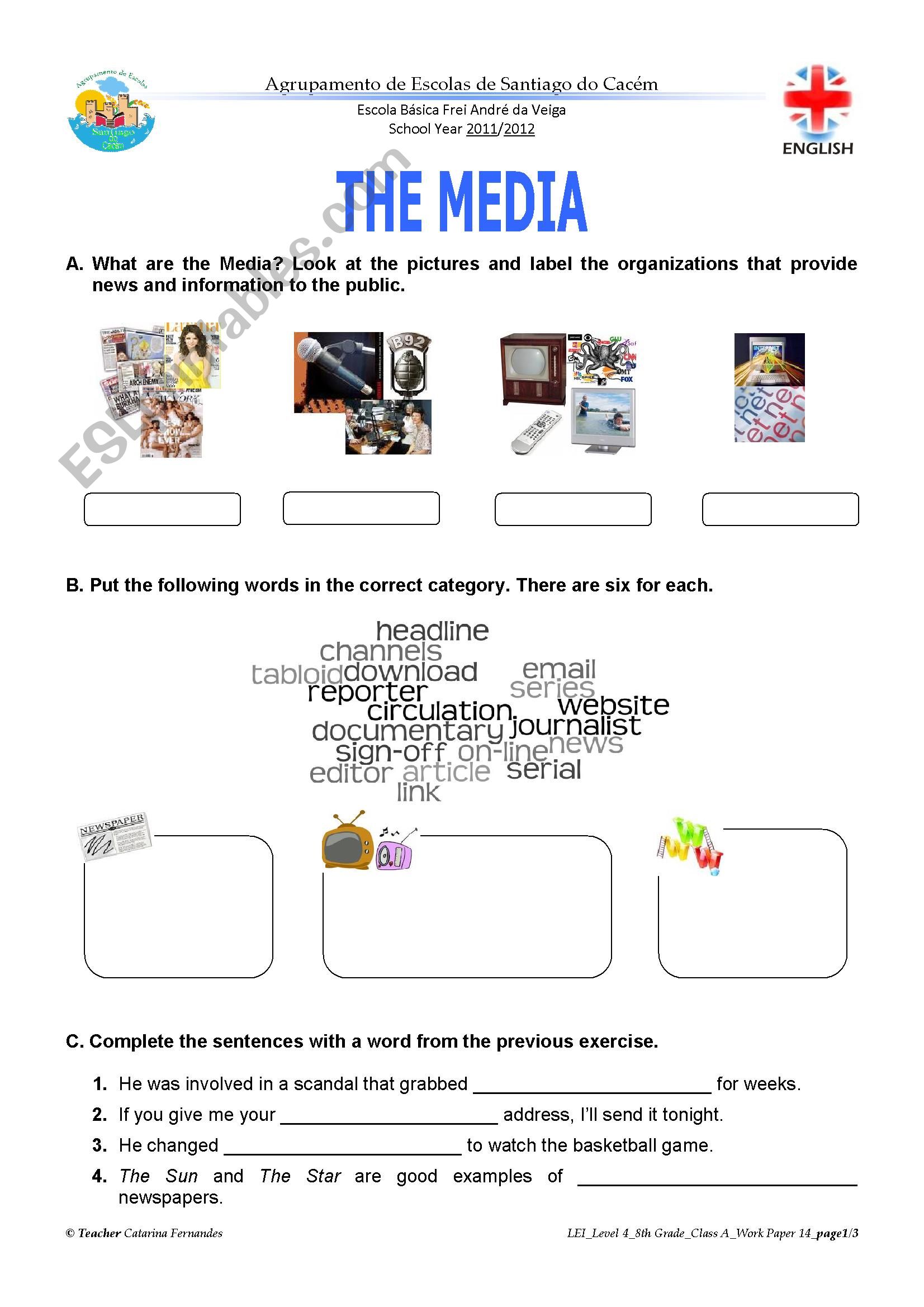 the-media-esl-worksheet-by-kat23