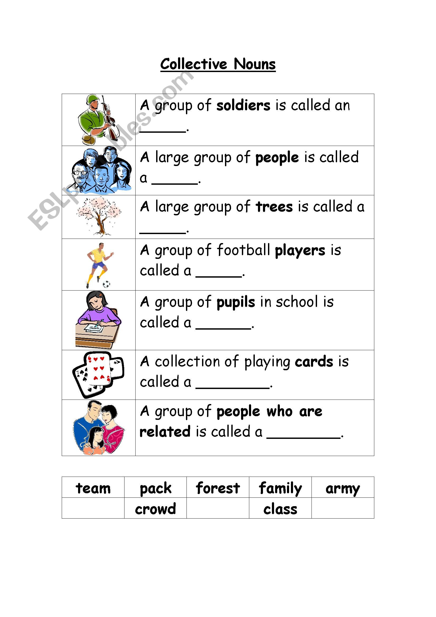 Colletive Nouns worksheet