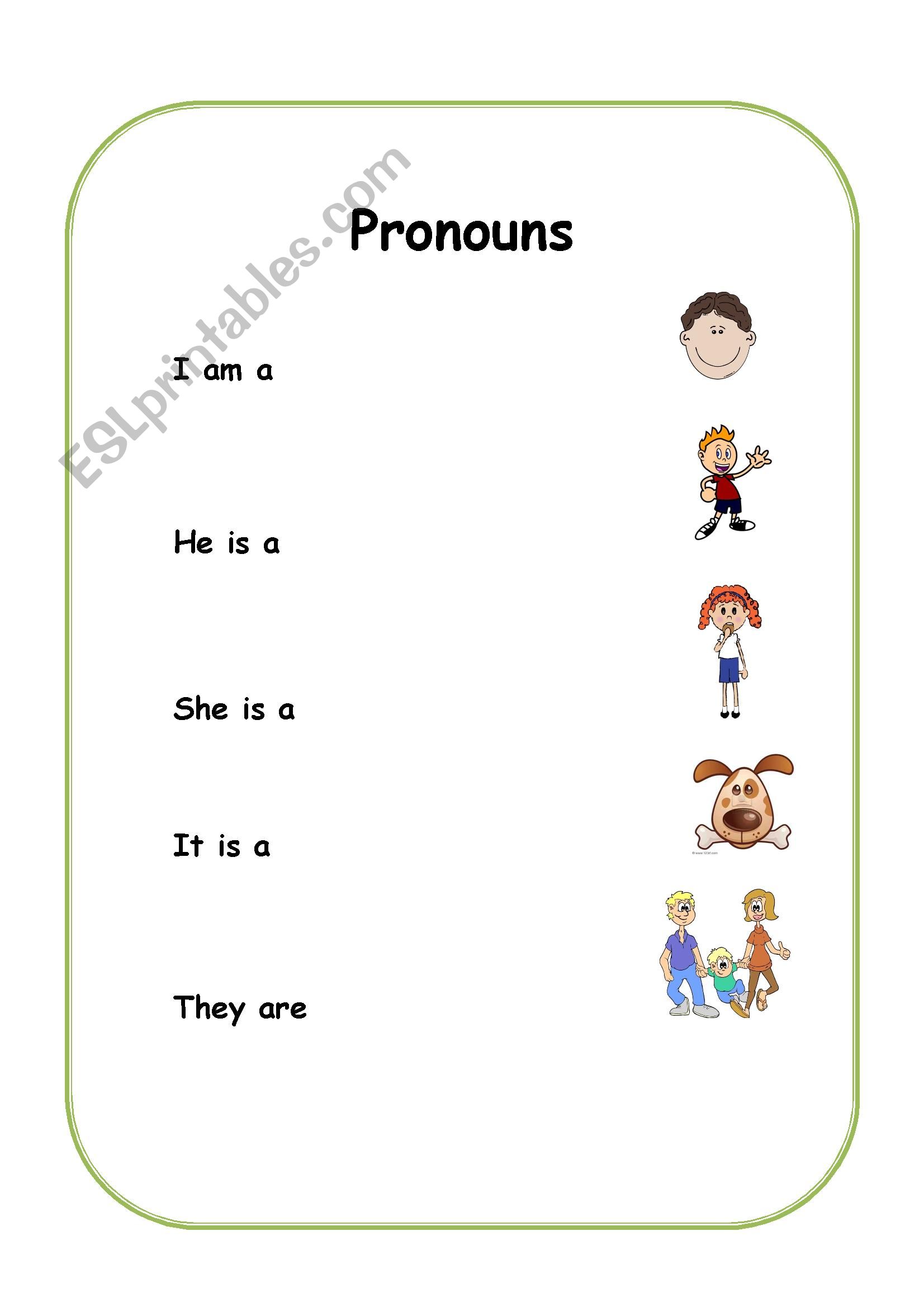 Pronouns worksheet