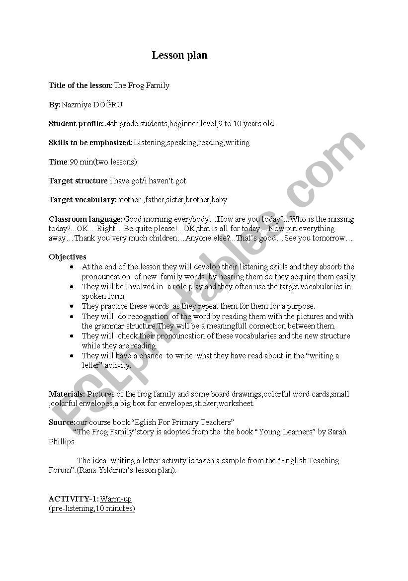 young learners teaching worksheet