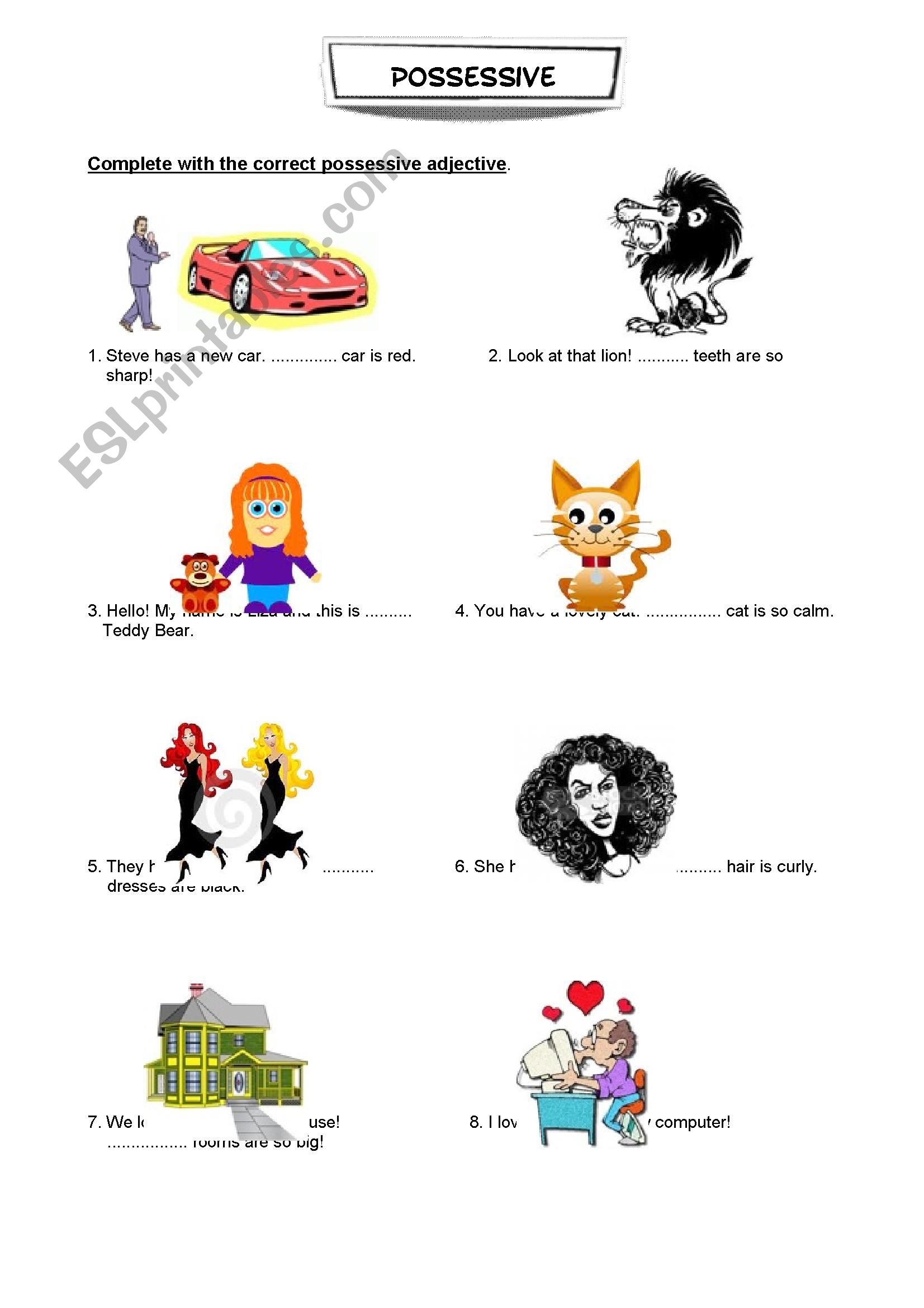 Possessive adjectives worksheet