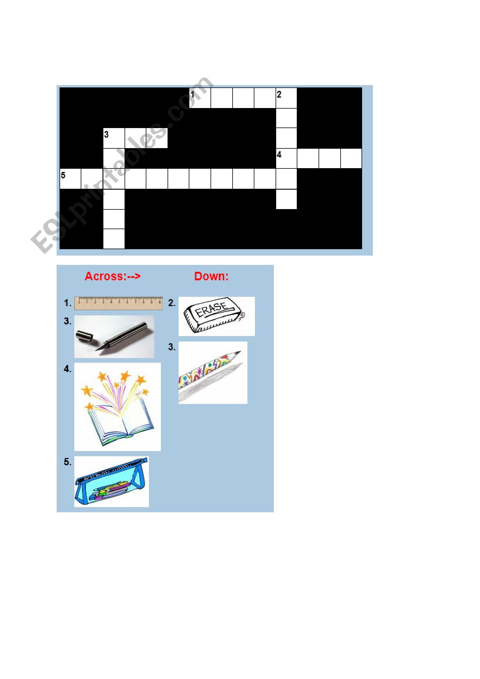 School Objects worksheet