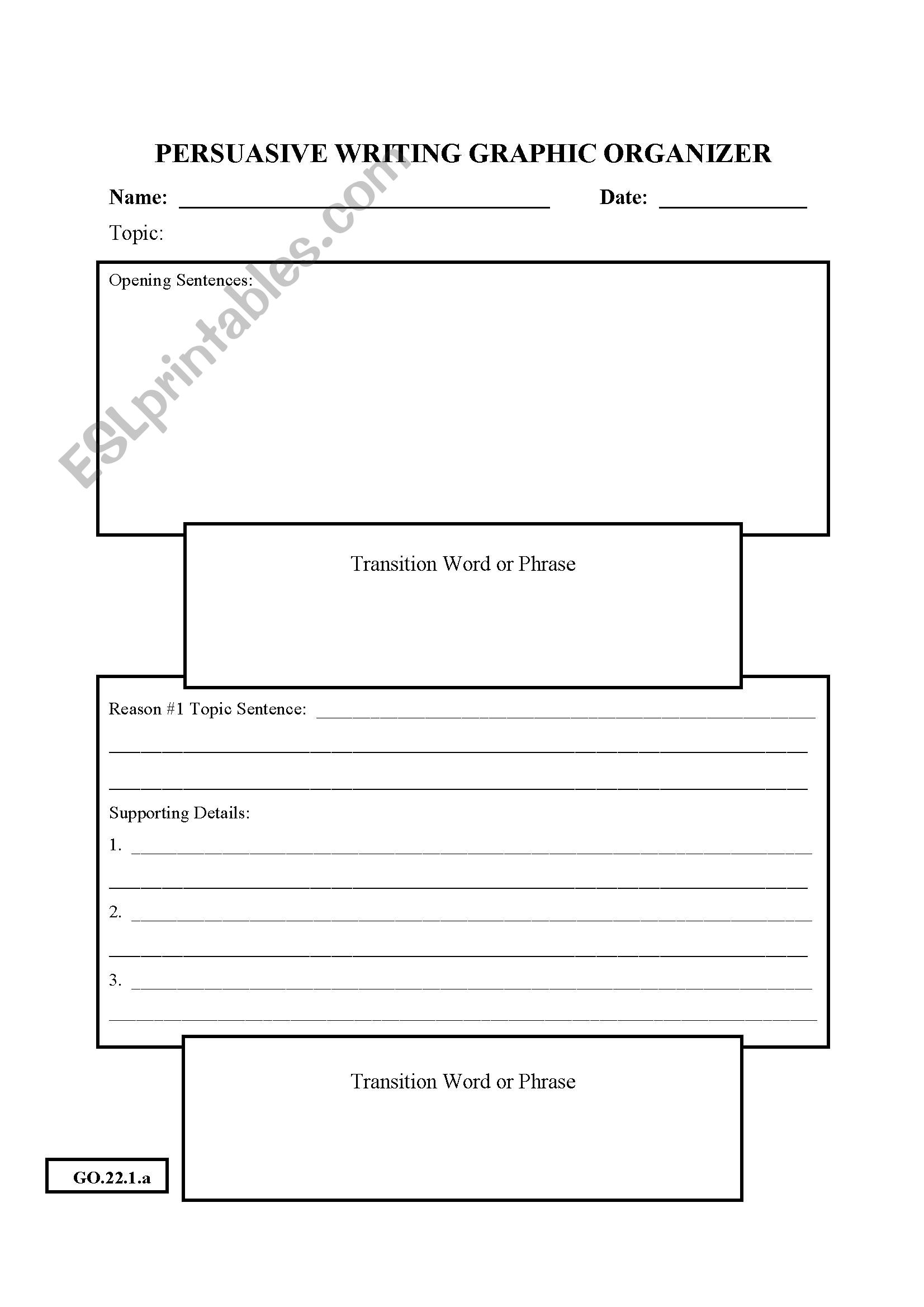 Persuasive Writing Graphic Organizers