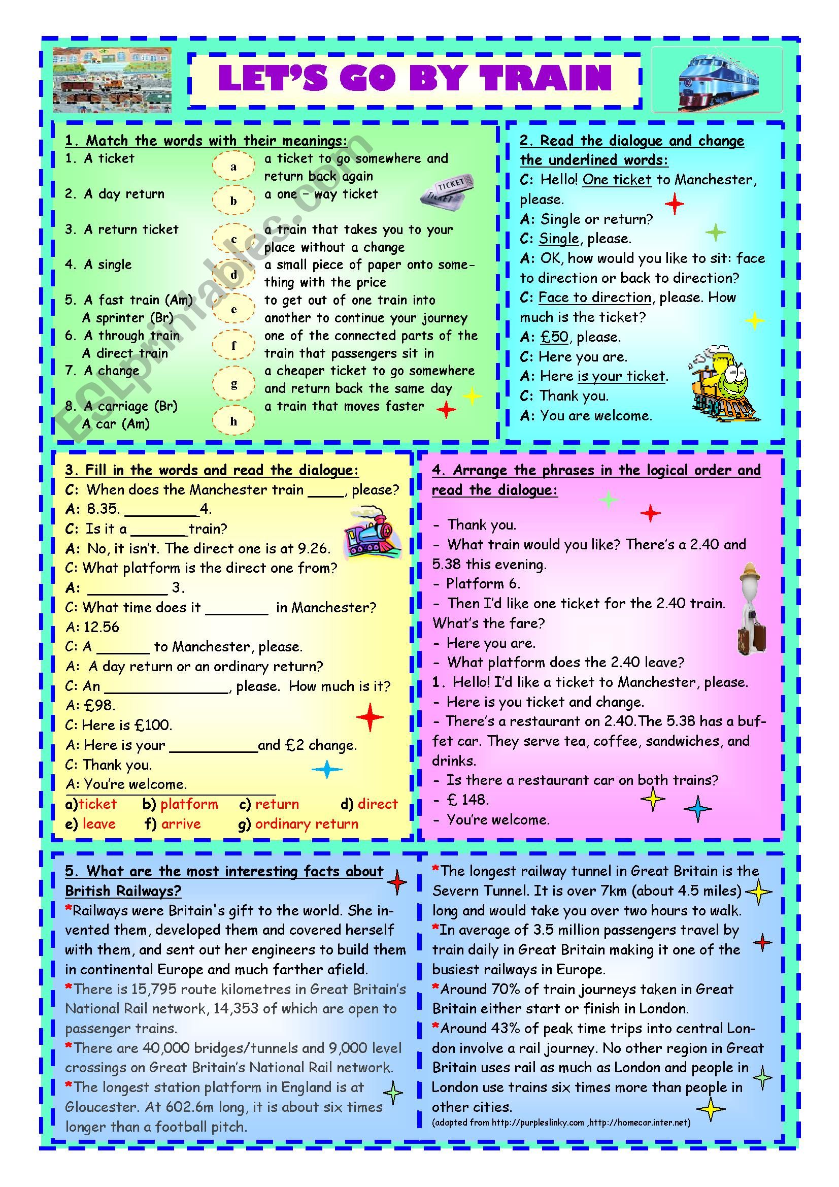 Let´s Go By Train worksheet