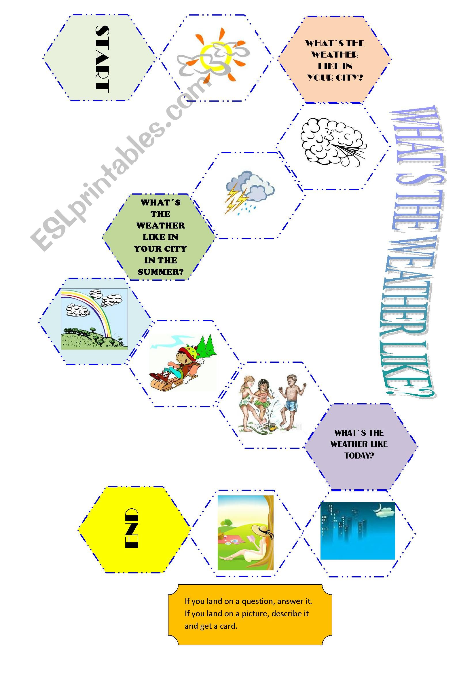 WHATS THE WEATHER LIKE? BOARD GAME