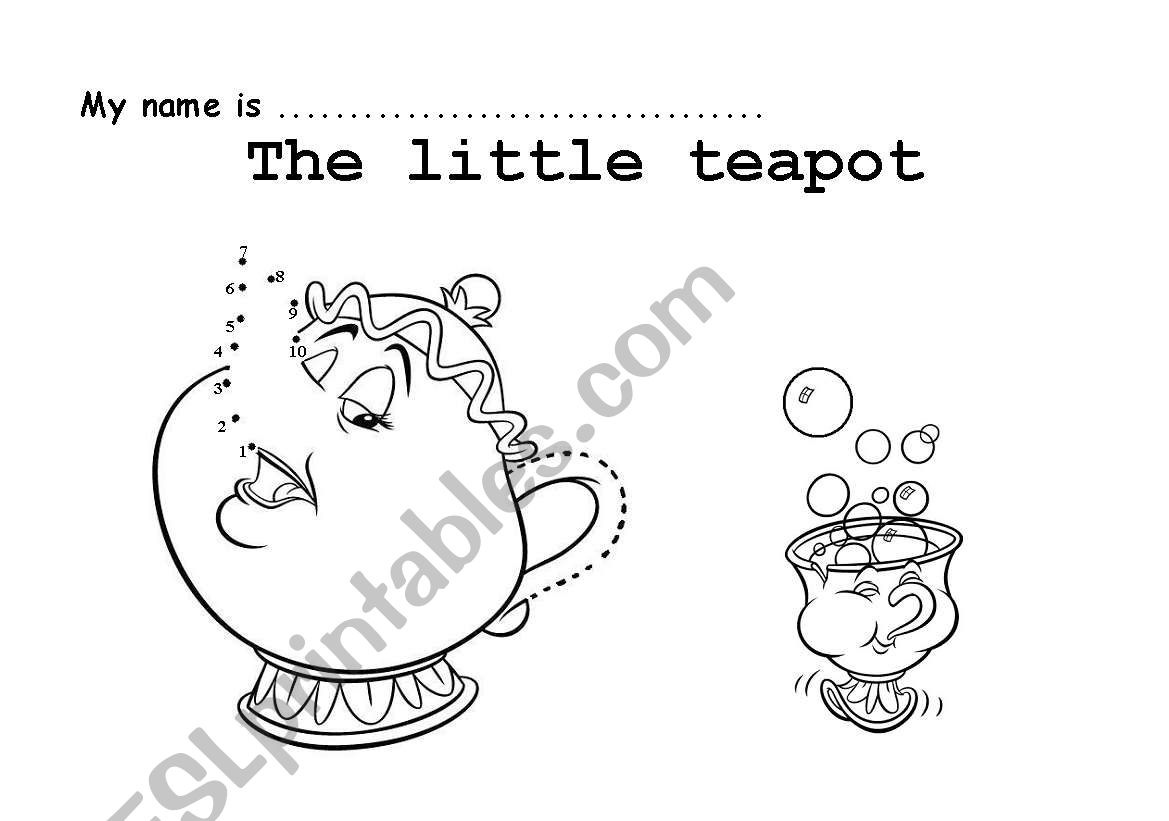 Teapot dots - song worksheet