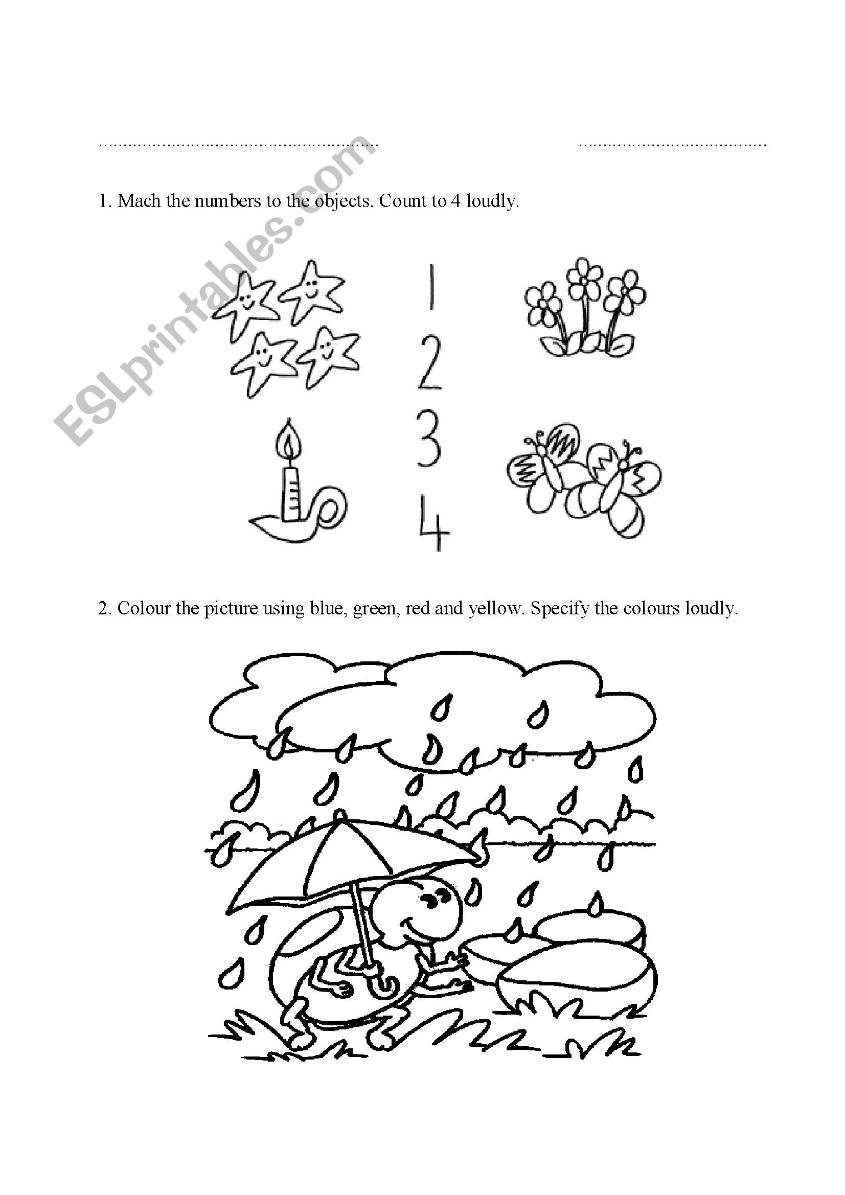 Elementary Test worksheet