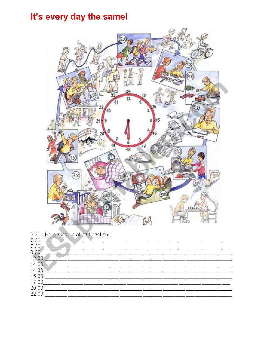 IÂ´s every day the same thing worksheet