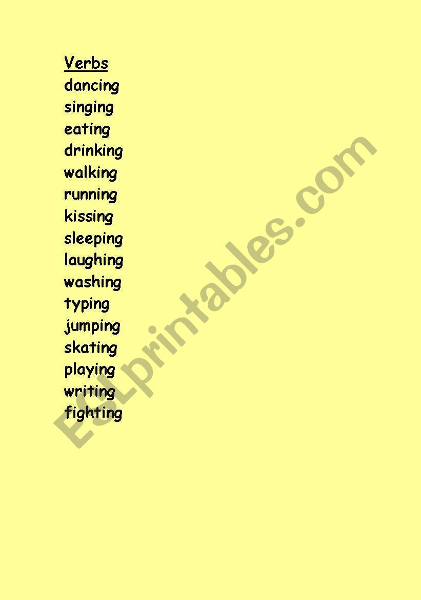 verbs worksheet