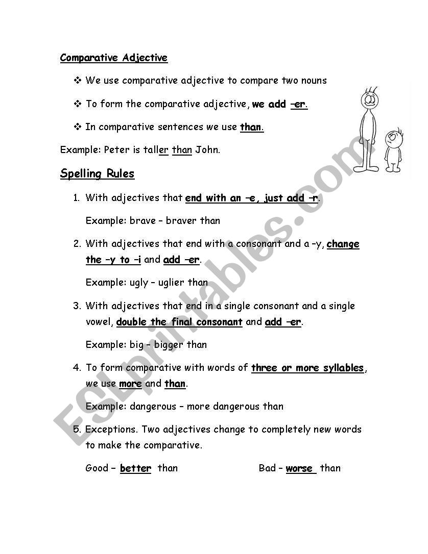 Comparatives worksheet