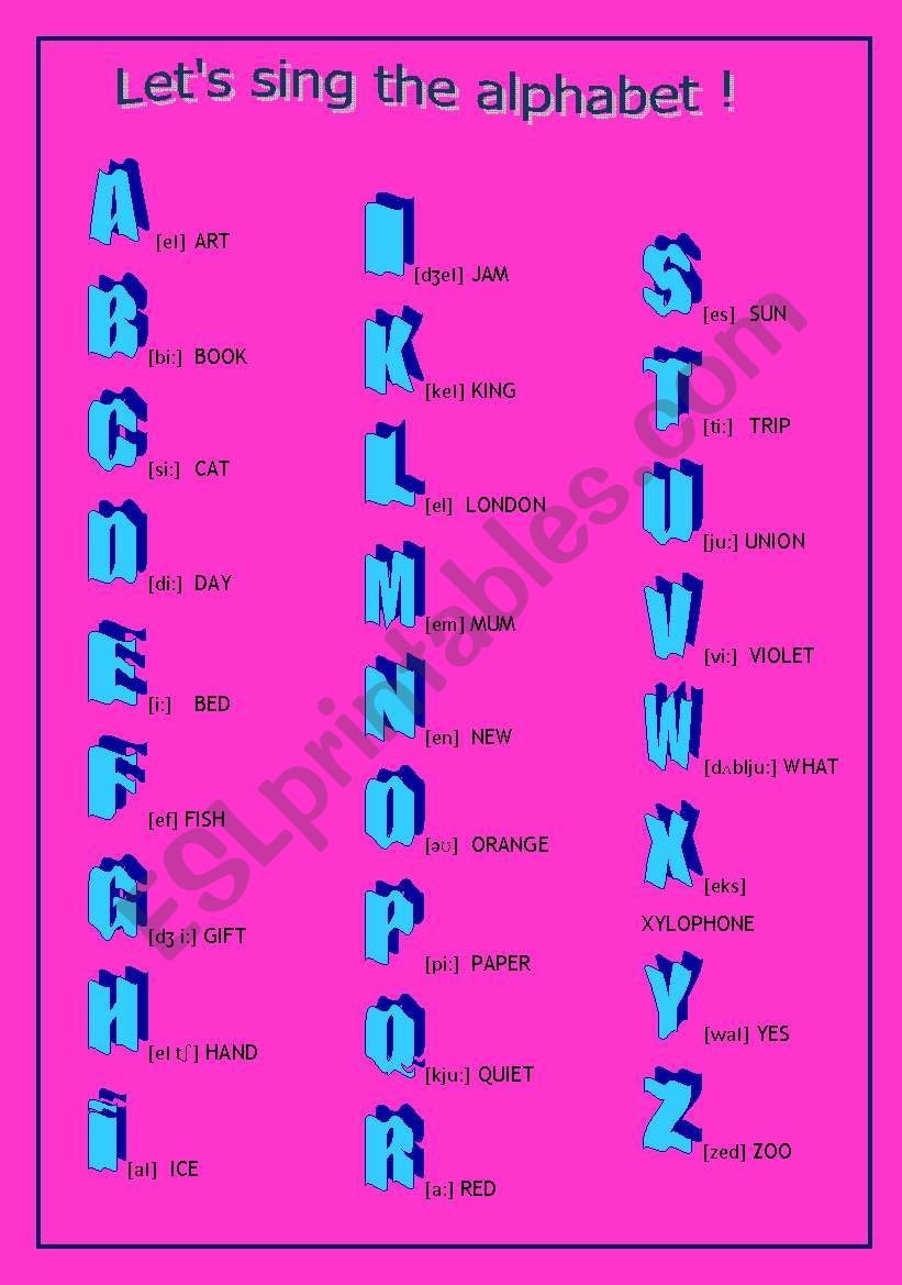 Alphabet worksheet